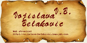 Vojislava Belaković vizit kartica